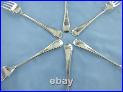 A Vintage Sterling Silver Set Of Six Old English Dessert Forks, Sheffield 1942