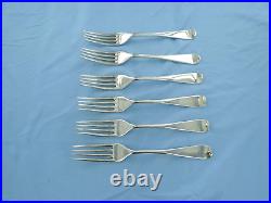 A Vintage Sterling Silver Set Of Six Old English Dessert Forks Sheffield 1962