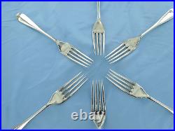 A Vintage Sterling Silver Set Of Six Old English Dessert Forks Sheffield 1962