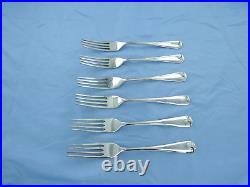 A Vintage Sterling Silver Set Of Six Old English Dessert Forks Sheffield 1992/93