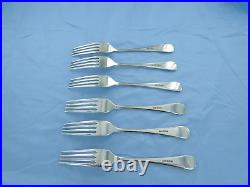 A Vintage Sterling Silver Set Of Six Old English Dessert Forks Sheffield 1992/93