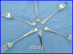 A Vintage Sterling Silver Set Of Six Old English Dessert Forks Sheffield 1992/93