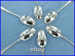 A Vintage Sterling Silver Set Of Six Old English Dessert Spoons London 1930/29