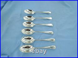 A Vintage Sterling Silver Set Of Six Old English Dessert Spoons London 1939