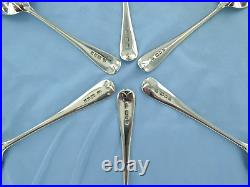 A Vintage Sterling Silver Set Of Six Old English Dessert Spoons London 1939