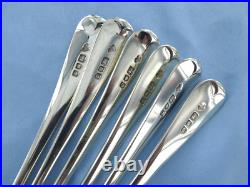 A Vintage Sterling Silver Set Of Six Old English Dessert Spoons London 1939