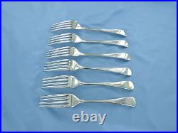 A Vintage Sterling Silver Set Of Six Old English Dinner Forks Birmingha 1933