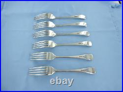 A Vintage Sterling Silver Set Of Six Old English Dinner Forks, London 1931