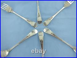 A Vintage Sterling Silver Set Of Six Old English Dinner Forks, London 1931