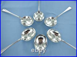 A Vintage Sterling Silver Set Of Six Old English Soup Spoons, London 1933