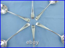 A Vintage Sterling Silver Set Of Six Old English Soup Spoons, London 1933