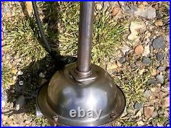 A very large vintage industrial English grey enamel factory lamp shade