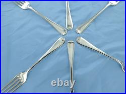 A vintage set of six sterling silver old English dinner forks. London 1936