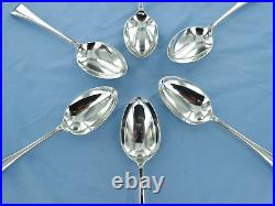 A vintage sterling silver set of six old English dessert spoons, Birmingham 1931