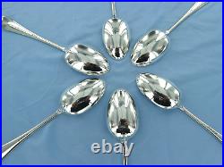 A vintage sterling silver set of six old English dessert spoons, Birmingham 1931