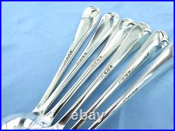 A vintage sterling silver set of six old English dessert spoons, Birmingham 1931