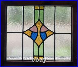 AG1070 Antique Vintage c1910 English Stained Glass Panel Cabinet Door Restored