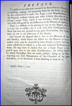 ANTIQUE 1740 RARE BOOK King Henry VIII Collection of State Papers 1542-1570