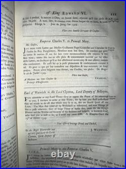 ANTIQUE 1740 RARE BOOK King Henry VIII Collection of State Papers 1542-1570