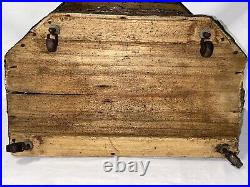 ANTIQUE 19c VINTAGE ENGLISH EMBOSSED BRASS REPOUSSE STORAGE Rolling Log Box Lrg