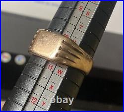 ANTIQUE GENTLEMAN'S VINTAGE 9CT ROSE GOLD ENGLISH HALLMARKED SIGNET RING, 7.5g