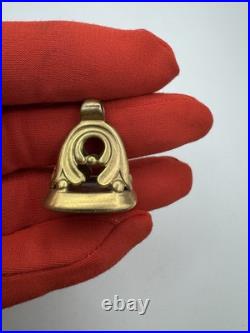 ANTIQUE GEORGIAN ENGLISH GOLD CARNELIAN INTAGLIO SHAKESPEARE SEAL FOB c1820