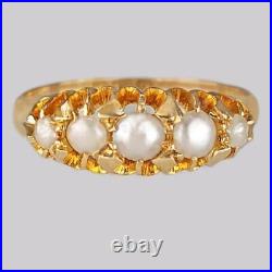 ANTIQUE GOLD & PEARL RING Victorian Edwardian 18ct English Vintage Pearl Ring