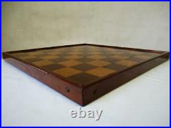 ANTIQUE OR VINTAGE ENGLISH CHESS BOARD 43 cm SQUARES OF 51 mm NO PIECES