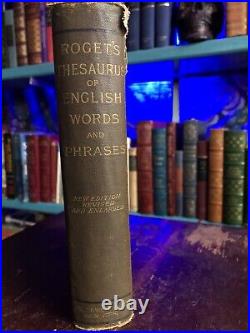 ANTIQUE Roget's Thesaurus Of English Words And Phrases 1890s Hardcover