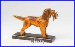 ANTIQUE VINTAGE FOLK ART HAND CARVED PAINTED ENGLISH SETTER HUNTING DOG With QUAIL