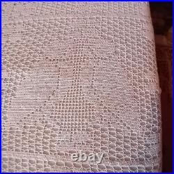 ANTIQUE VINTAGE LACE CROCHET BED SPREAD TABLE CLOTH THROW OWLS BIRDS 190cmx210cm