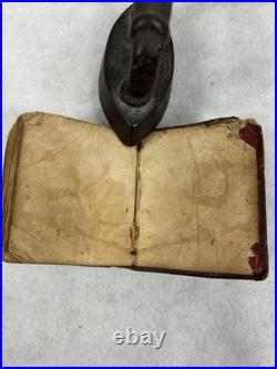 Antique 1817 miniature book leather Costumes of Different Nations 2x2.5 real