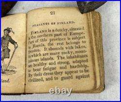 Antique 1817 miniature book leather Costumes of Different Nations 2x2.5 real