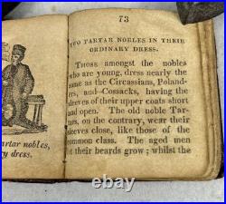 Antique 1817 miniature book leather Costumes of Different Nations 2x2.5 real