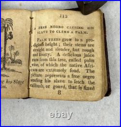 Antique 1817 miniature book leather Costumes of Different Nations 2x2.5 real