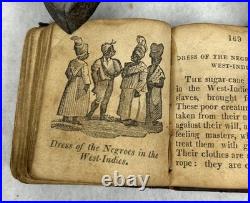 Antique 1817 miniature book leather Costumes of Different Nations 2x2.5 real