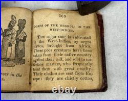 Antique 1817 miniature book leather Costumes of Different Nations 2x2.5 real