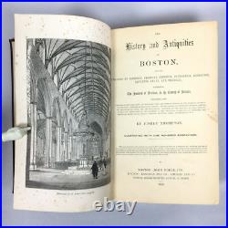 Antique 1856 HISTORY & ANTIQUITIES OF BOSTON England Pishey Thompson Engravings