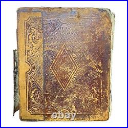 Antique 1859 Holy Bible Leather HC Buffalo NY Phinney & Co Rare (Distressed) VTG
