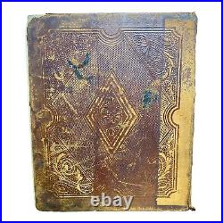 Antique 1859 Holy Bible Leather HC Buffalo NY Phinney & Co Rare (Distressed) VTG