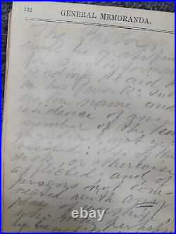 Antique 1872 James Porter DD Clergymans Vintage Pocket Diary & Visiting Book