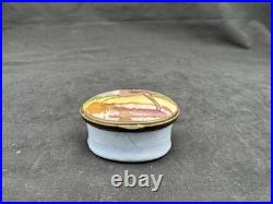 Antique 18th Century Bilston English Enamel Patch Box, Deer