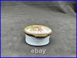 Antique 18th Century Bilston English Enamel Patch Box, Deer