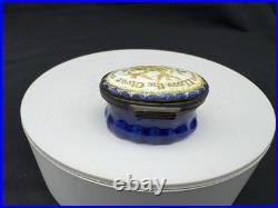 Antique 18th Century Bilston English Enamel Patch Box, I Love the Giver
