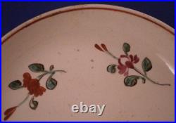 Antique 18thC English Creamware Floral Cup & Saucer England Staffordshire