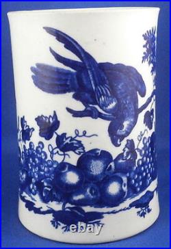 Antique 18thC Worcester Porcelain Parrot Scene Scenic Tankard English Mug Cup