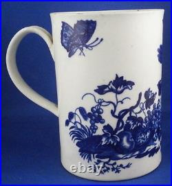 Antique 18thC Worcester Porcelain Parrot Scene Scenic Tankard English Mug Cup
