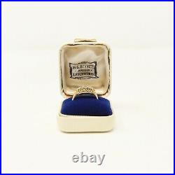 Antique 1910 English HM Solid 18ct Gold 750 Diamond Gypsy Ring Size N Vintage