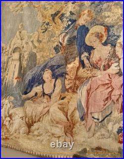 Antique 19th Century Large English Tapestry from Early 1800's Pastoral Scene OLD