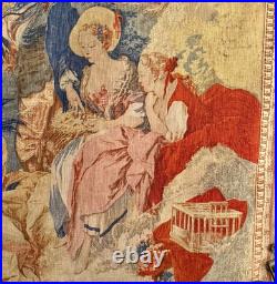 Antique 19th Century Large English Tapestry from Early 1800's Pastoral Scene OLD